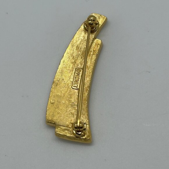 Brooch Lot Vintage Monet Gold-Tone BSK Rhinestone Modern Victorian-Style Cameo - Picture 10 of 11